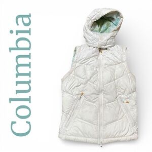 COLUMBIA Titanium down puffer vest hooded quilted zip front GorpCore Small